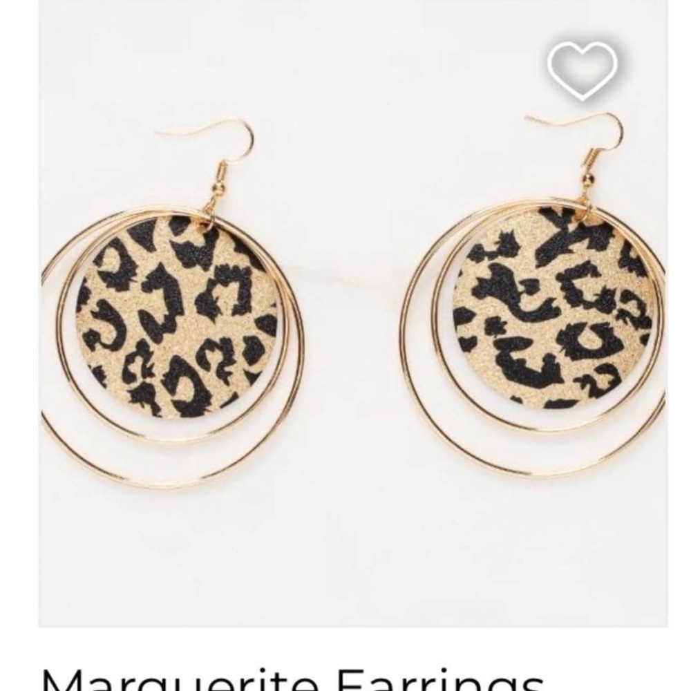 NWOT Plunder Marguerite Gold and Black Leopard Earrings - Picture 4 of 4